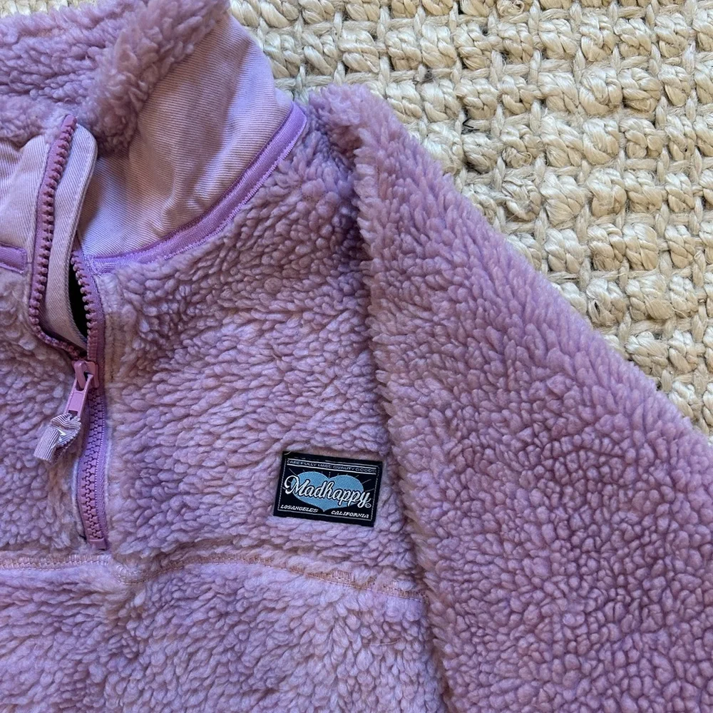 Madhappy Fall Sherpa Half Zip size Small in Lilac - Picture 5 of 9